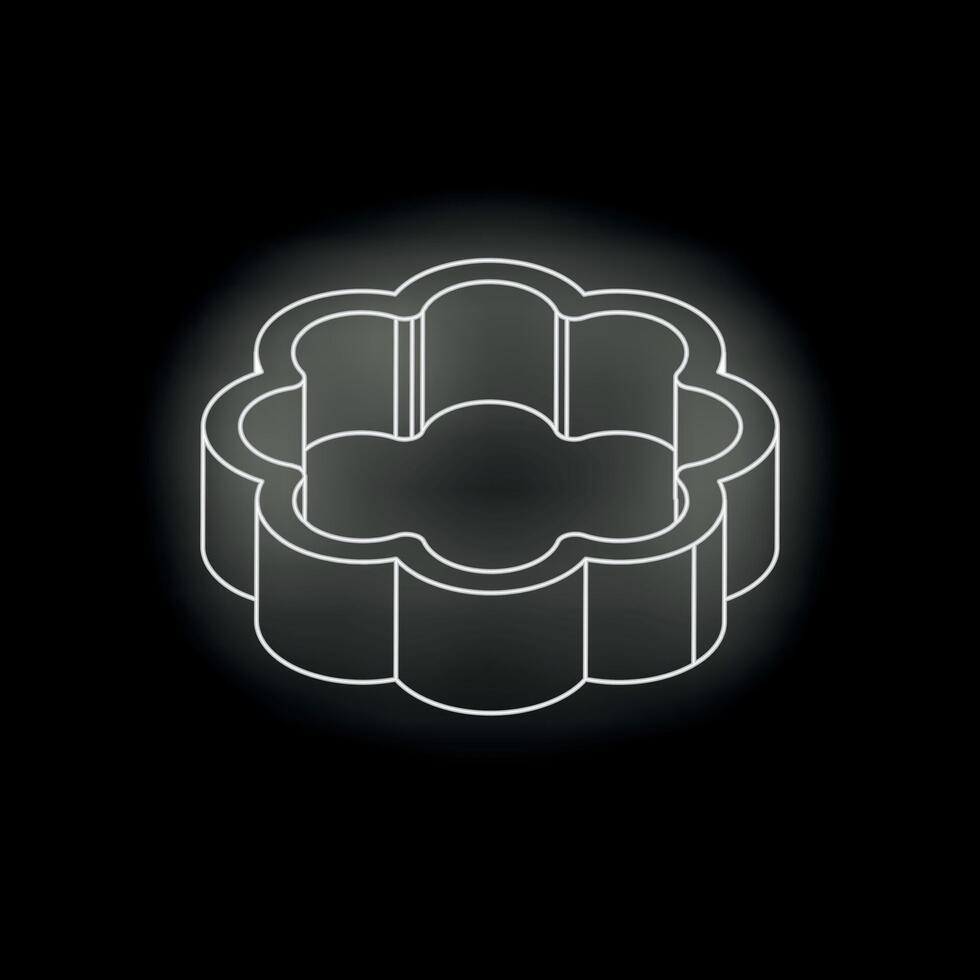 Glowing flower cookie cutter creating floral shapes for baking vector