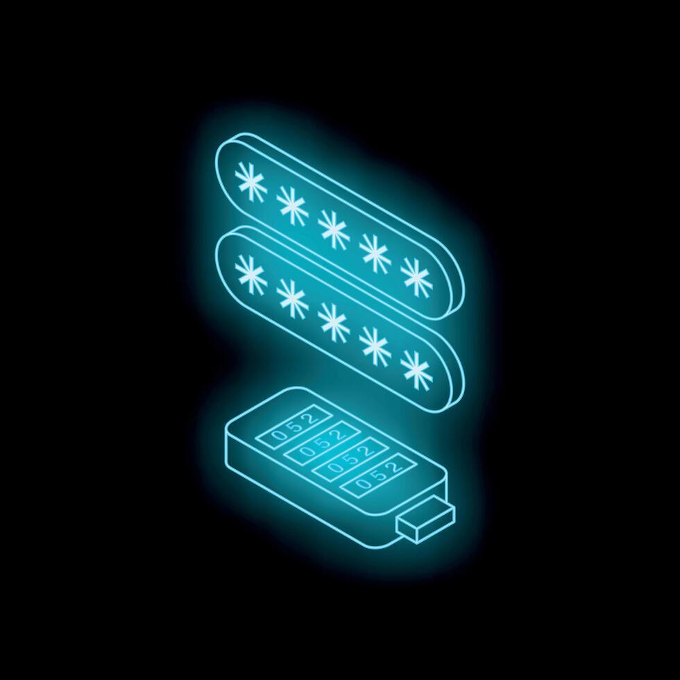 Two factor authentication protecting digital data with usb security key and password vector