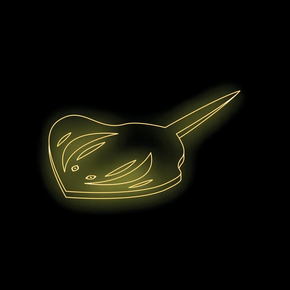 Glowing neon horseshoe crab icon on black background vector