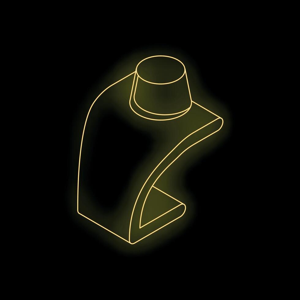 Golden mannequin displaying jewelry on black background vector