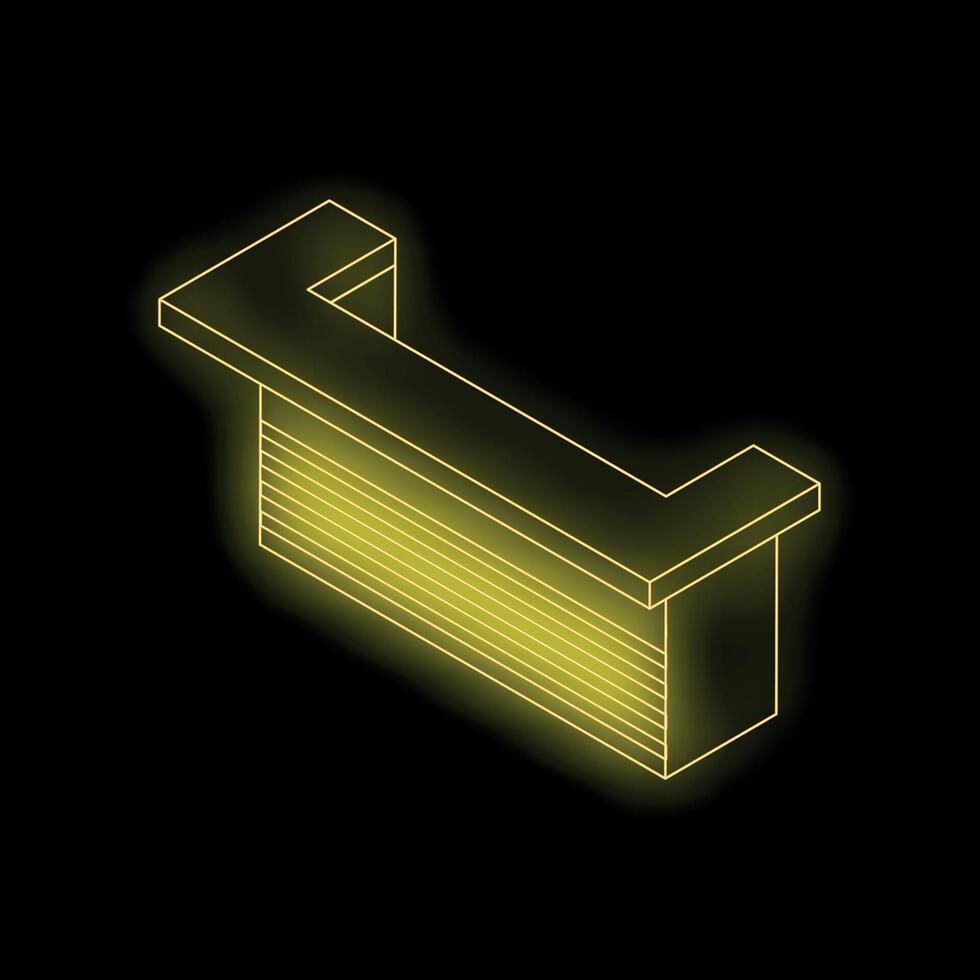 Reception desk neon sign representing customer service and hospitality vector