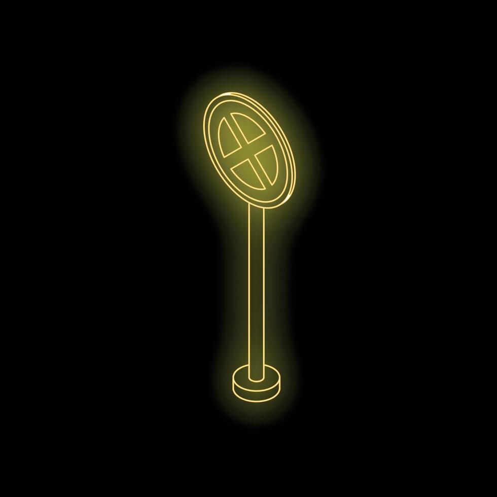 Glowing neon no stopping sign on black background vector