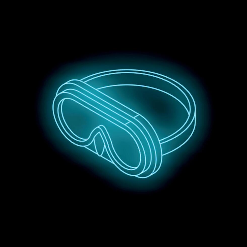 Glowing neon vr headset on dark background, embracing the future of virtual reality vector