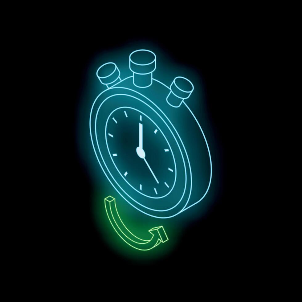 Stopwatch with restarting time chronometer showing countdown or resetting time concept vector