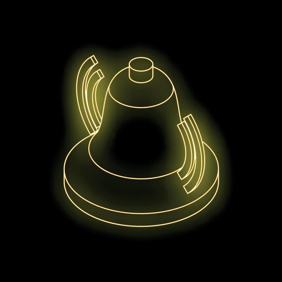 Golden notification bell icon is ringing on black background vector