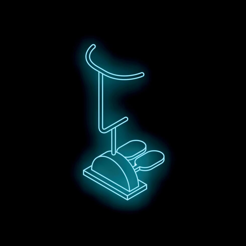 Glowing neon stepper representing fitness goals on dark background vector