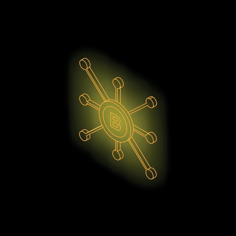 Cryptocurrency network expanding with glowing connections on dark background vector