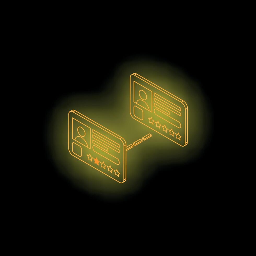 Customer review rating connecting with client profile isometric concept vector