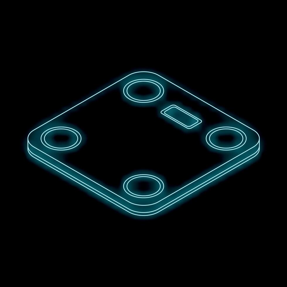 Glowing neon smart scale illustrating weight loss journey and healthy lifestyle vector
