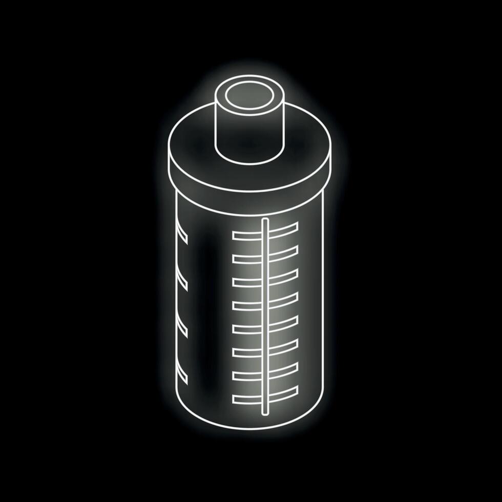 Glowing white contour on a black background vector