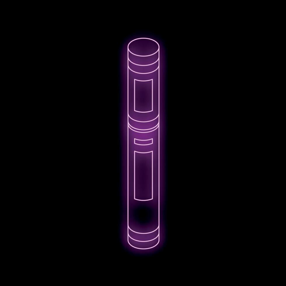 Neon sign of electronic cigarette for vaping on black background vector