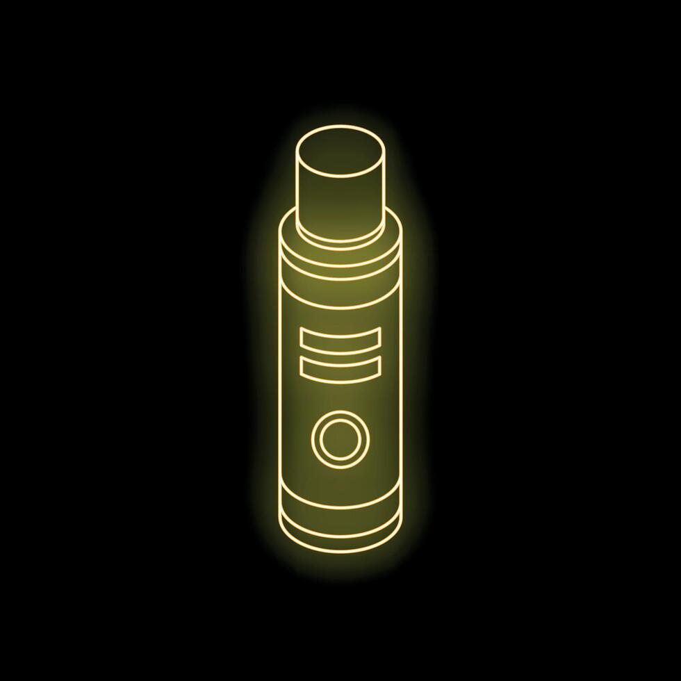 Glowing neon electronic cigarette icon on black background vector