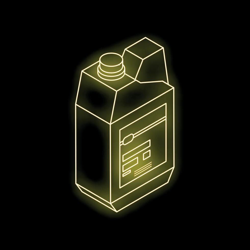 Yellow neon style plastic bottle packaging showing a generic brand vector