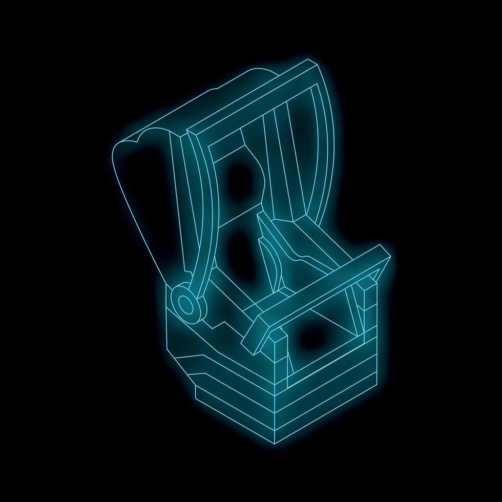 Baby cradle neon sign glowing on black background vector