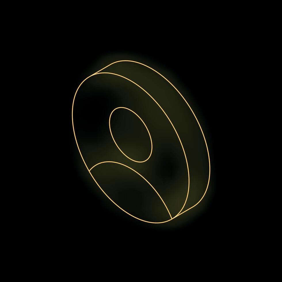 Neon icon of user in circle glowing on dark background vector