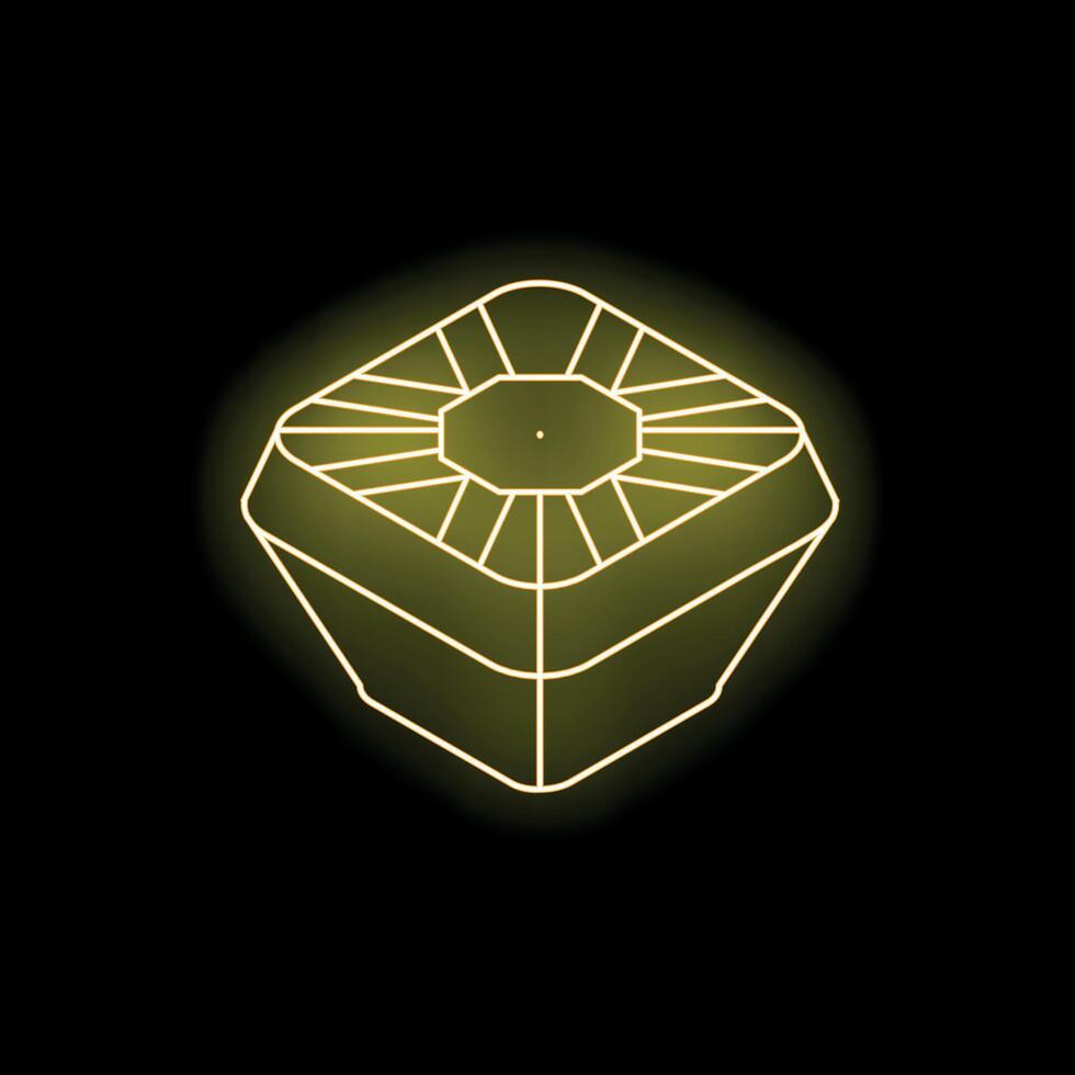 Neon yellow glowing smart speaker voice assistant device vector
