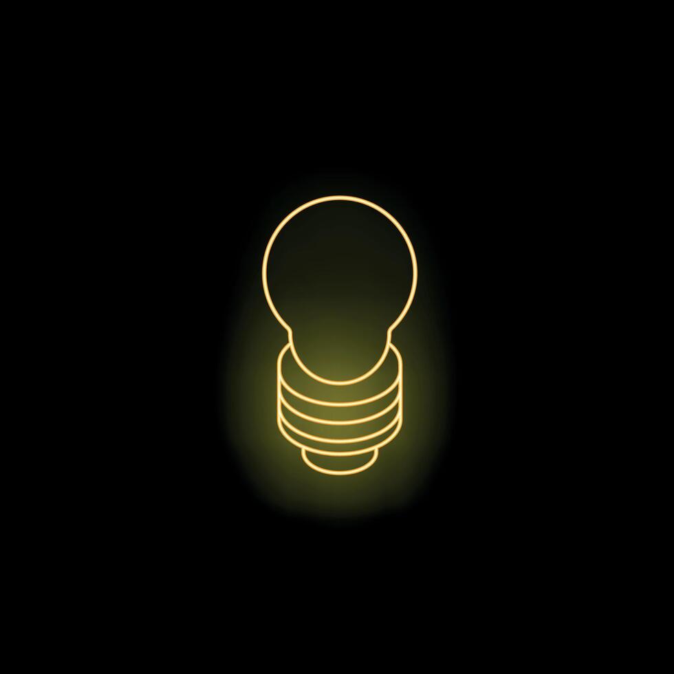 Glowing neon lightbulb sitting on stack of coins vector