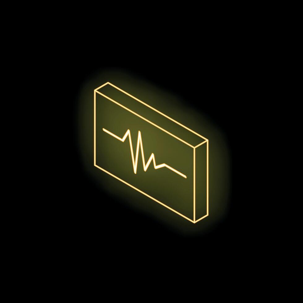 Neon ekg line showing patient vital signs vector
