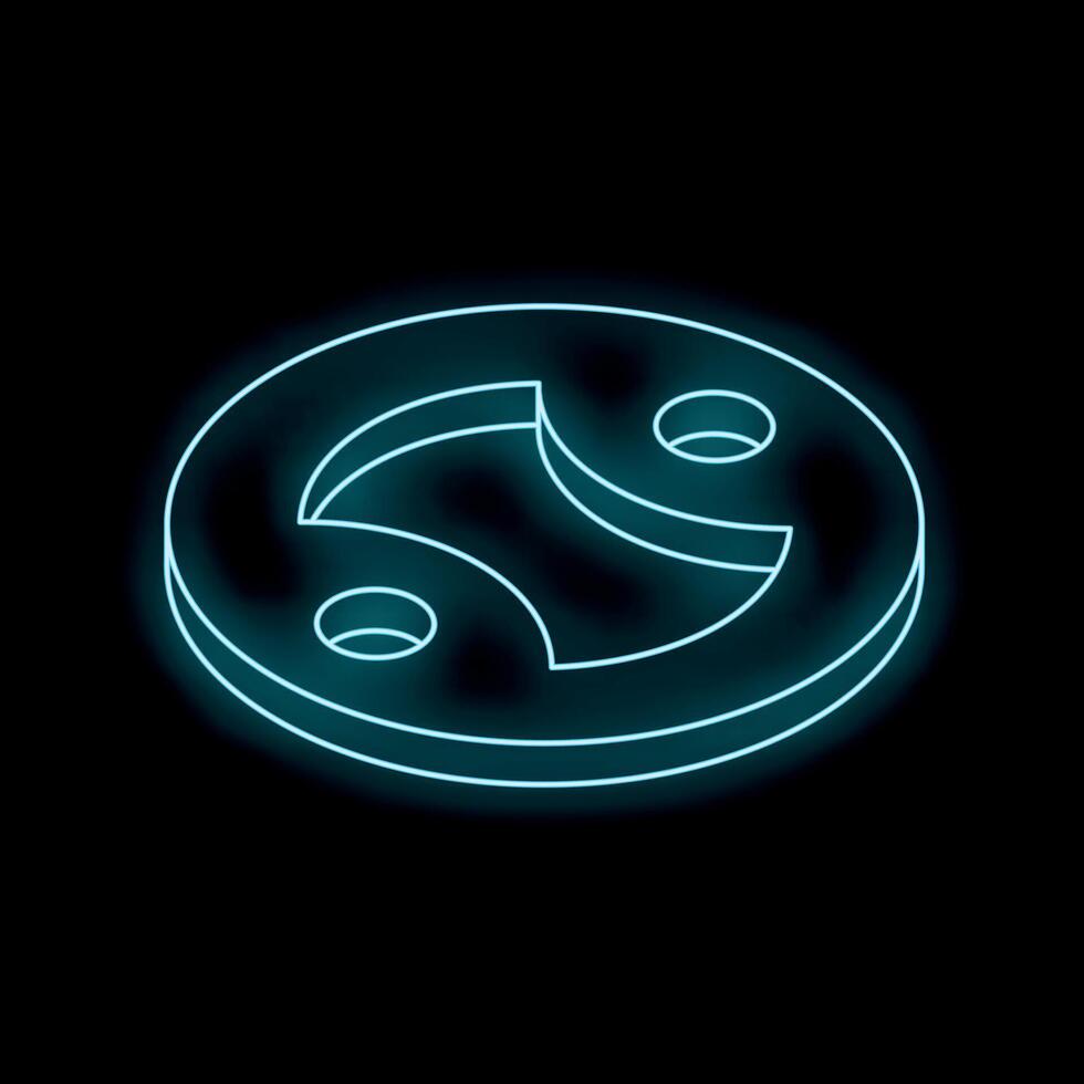 Glowing neon line cryptocurrency icon isolated on black background vector