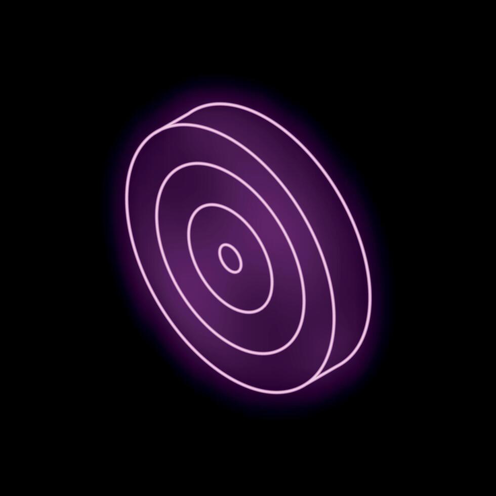 Neon target symbol glowing on black background vector
