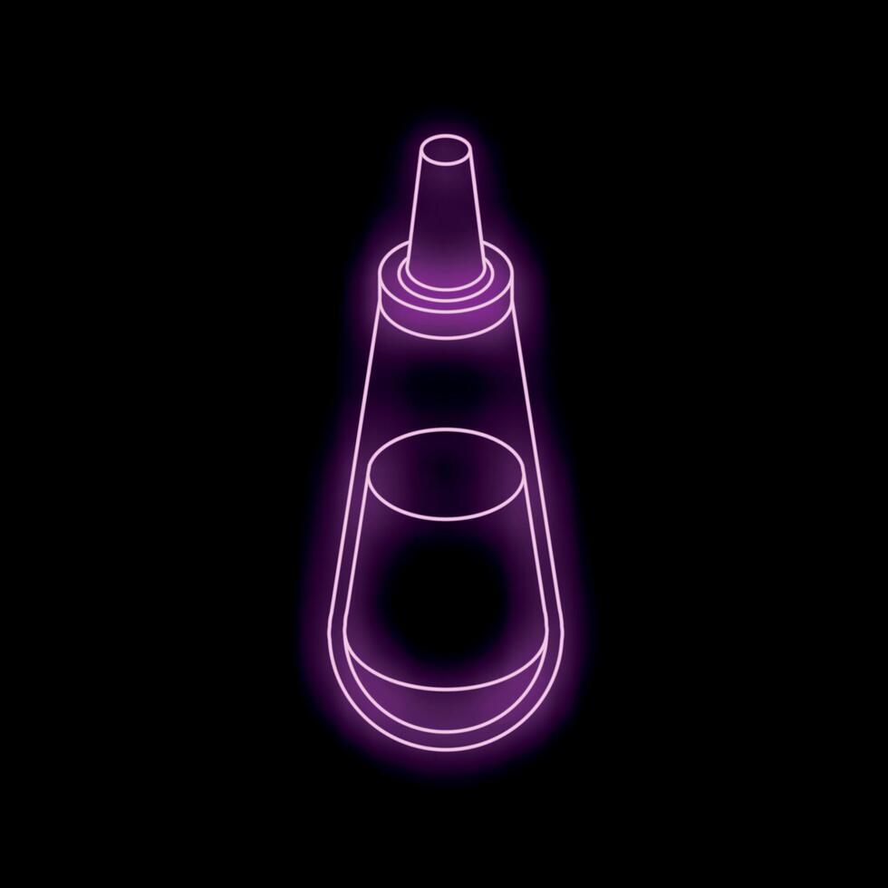 Neon sign of cosmetic product for skincare routine vector
