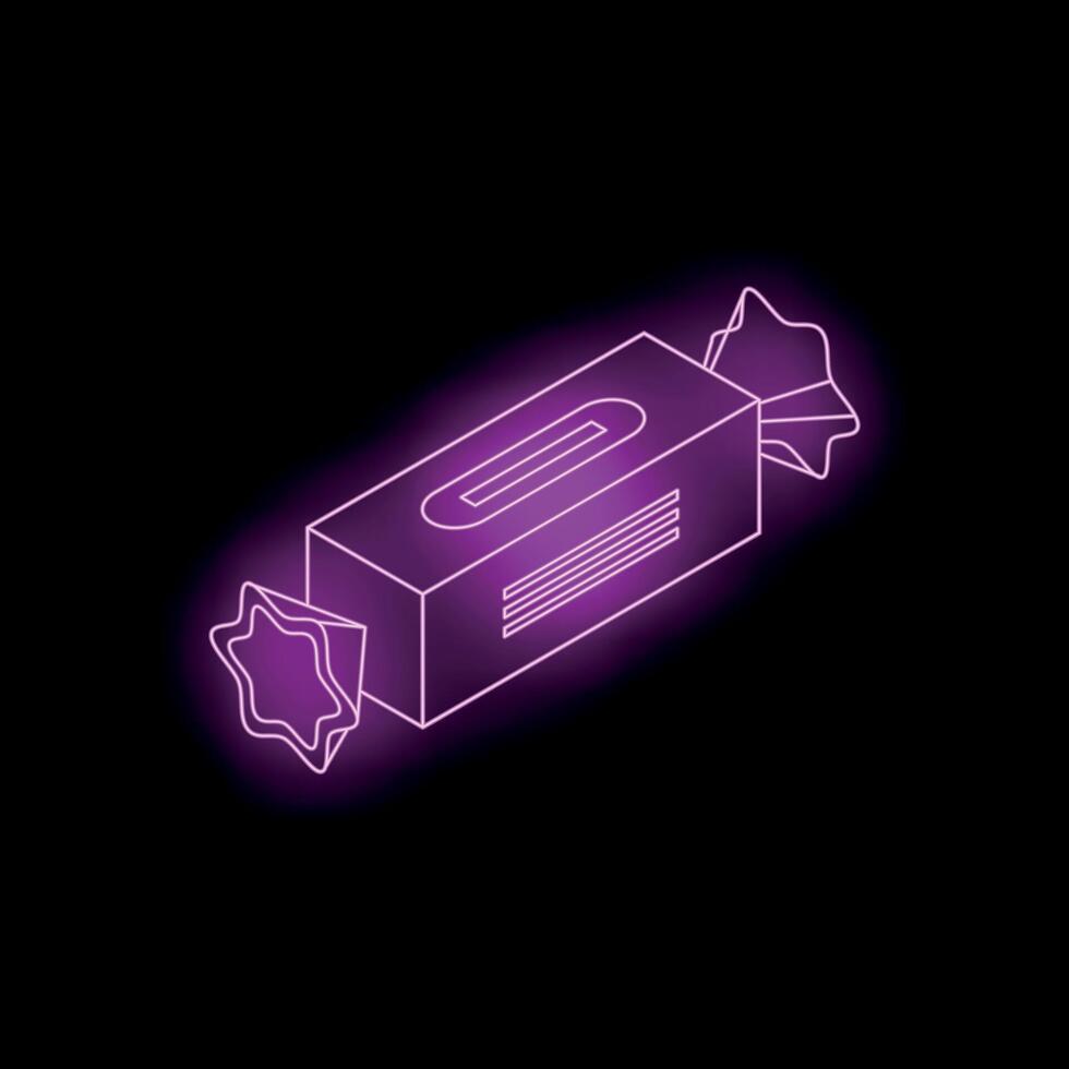 Neon candy bar sign glowing on black background vector