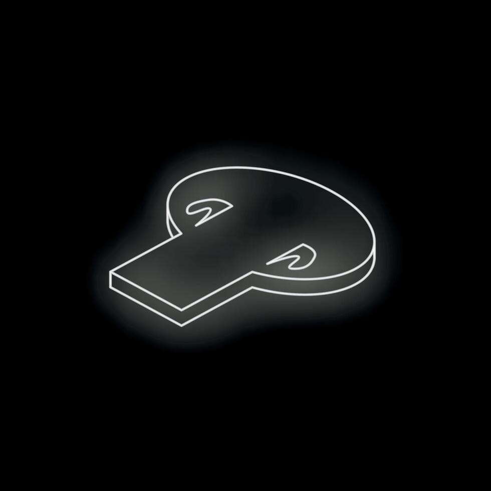 Neon icon of champignon mushroom glowing on dark background vector