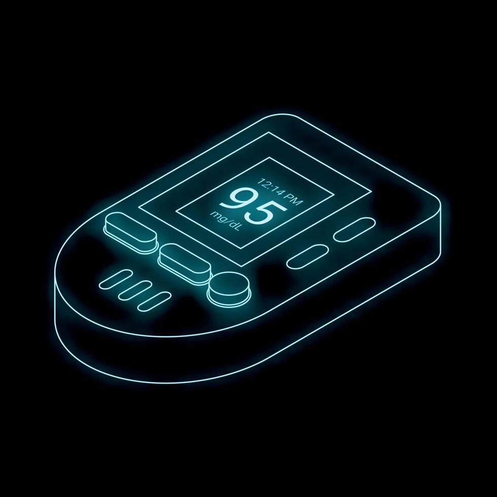 Glucose meter showing blood sugar level isometric icon vector