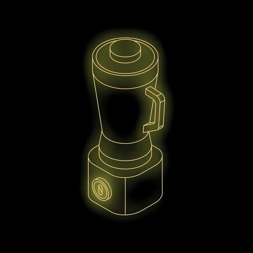 Neon blender glowing on black background isometric view vector