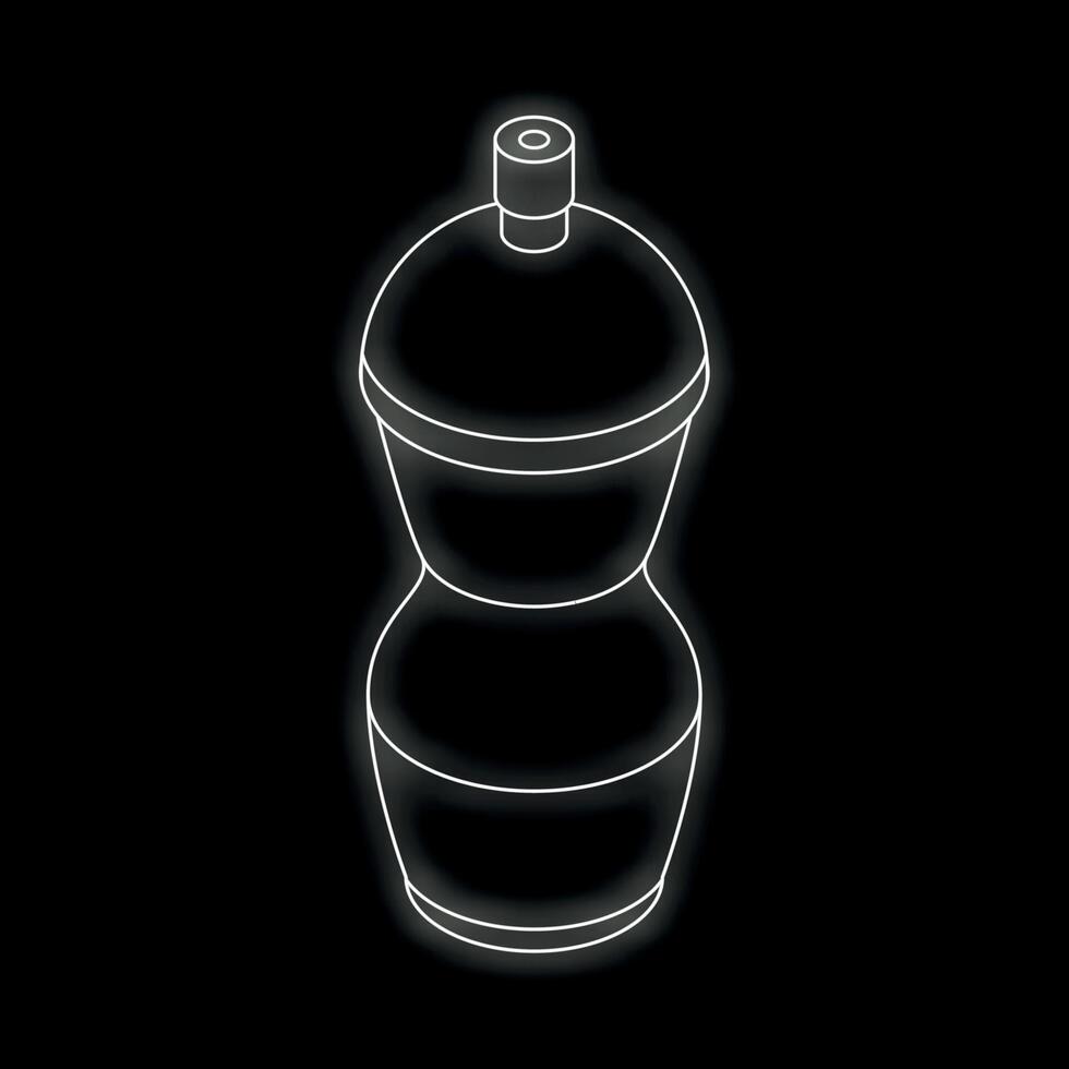 White neon sport bottle shining in the dark vector