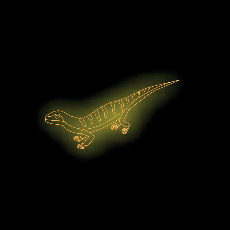 Golden lizard walking in the dark background vector