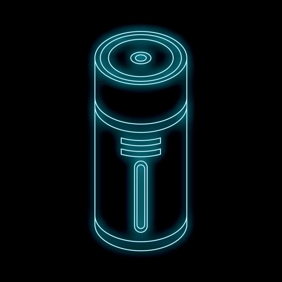 Blue neon sign of electronic cigarette pod system on a black background vector