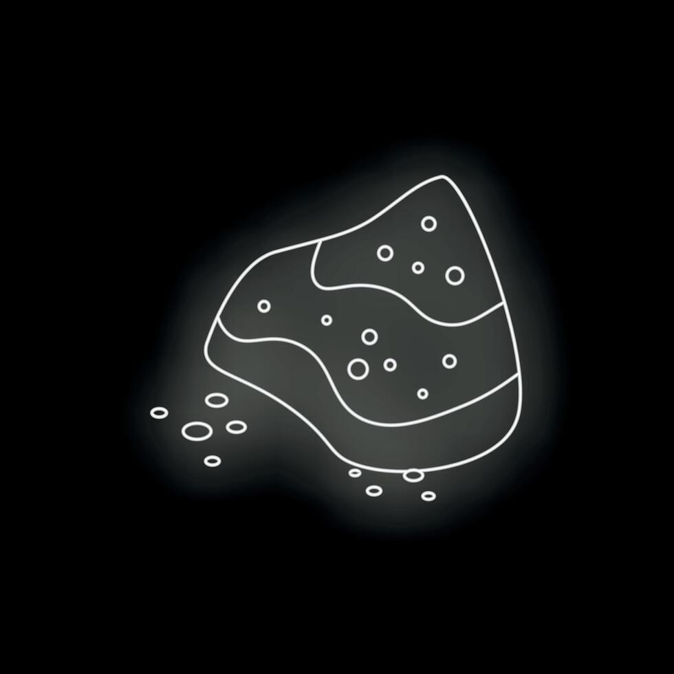 Neon icon of cleaning sponge for dishwashing on black background vector
