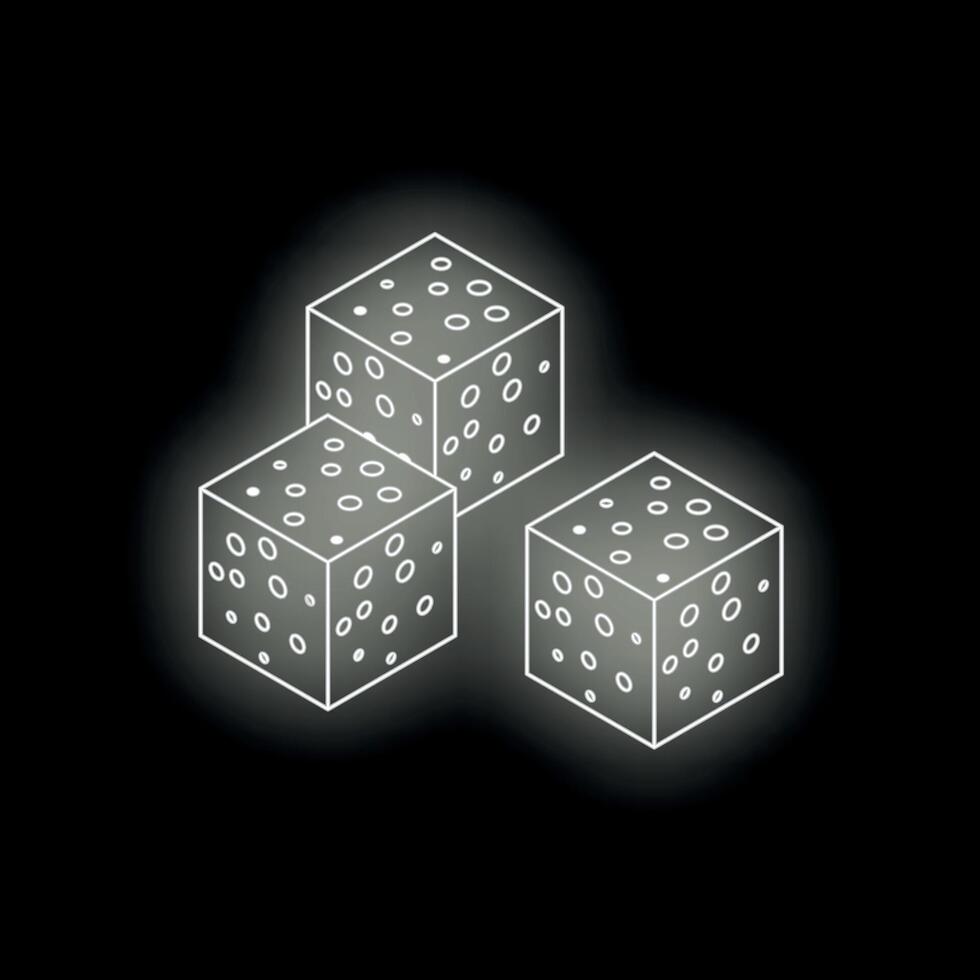 Blockchain technology concept glowing on black background vector