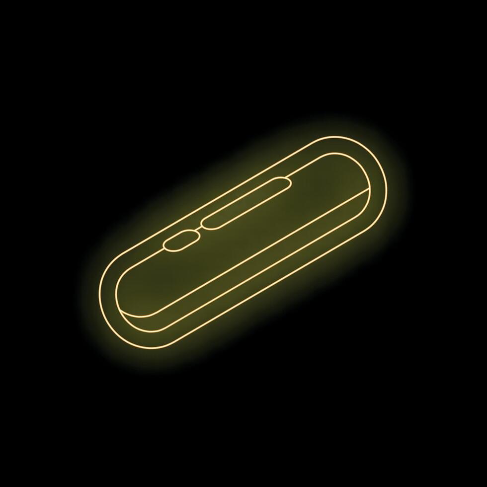 Glowing neon icon of electronic cigarette pod system vector