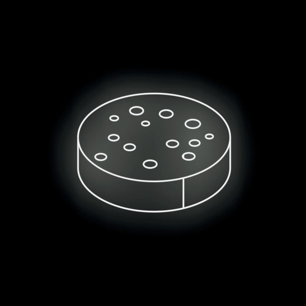 Neon style icon of salami sausage showing slices vector