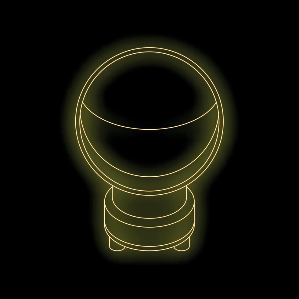Neon yellow icon of a voice assistant speaking on black background vector