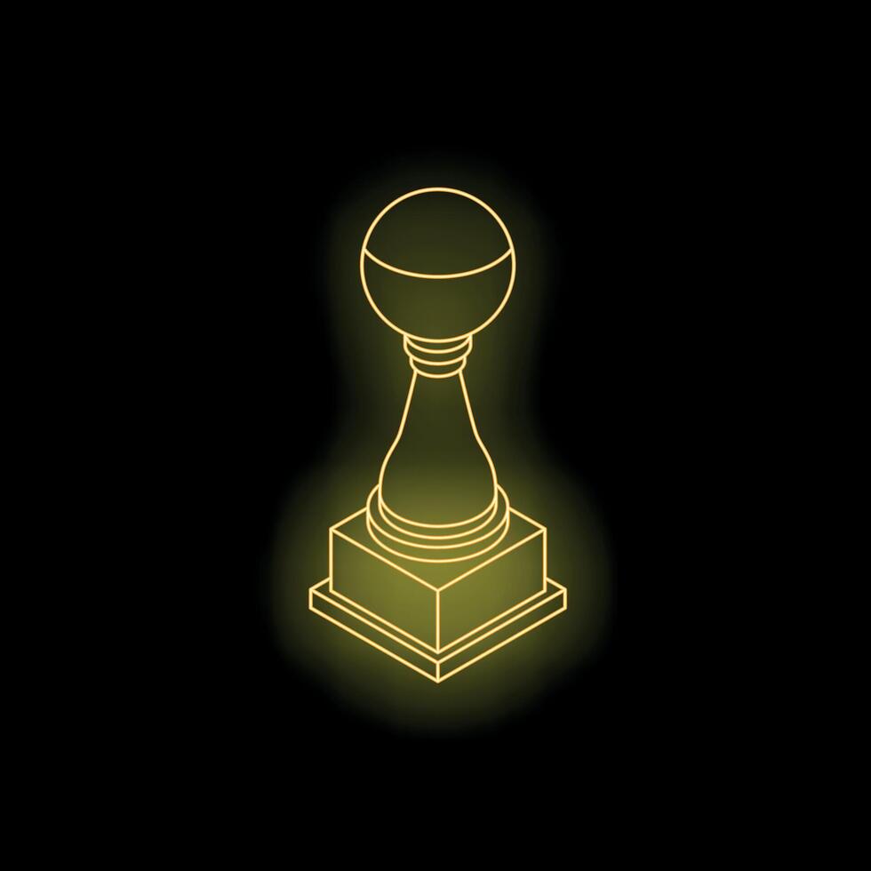 Glowing neon trophy celebrating success with copy space vector