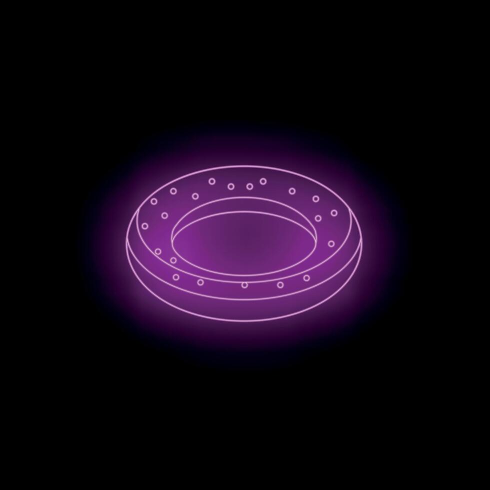 Neon sign showing inflatable swim ring for swimming pool vector