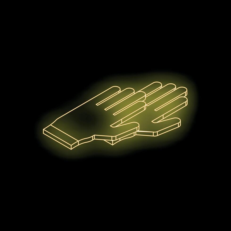 Two hands shaking in neon light isometric view vector