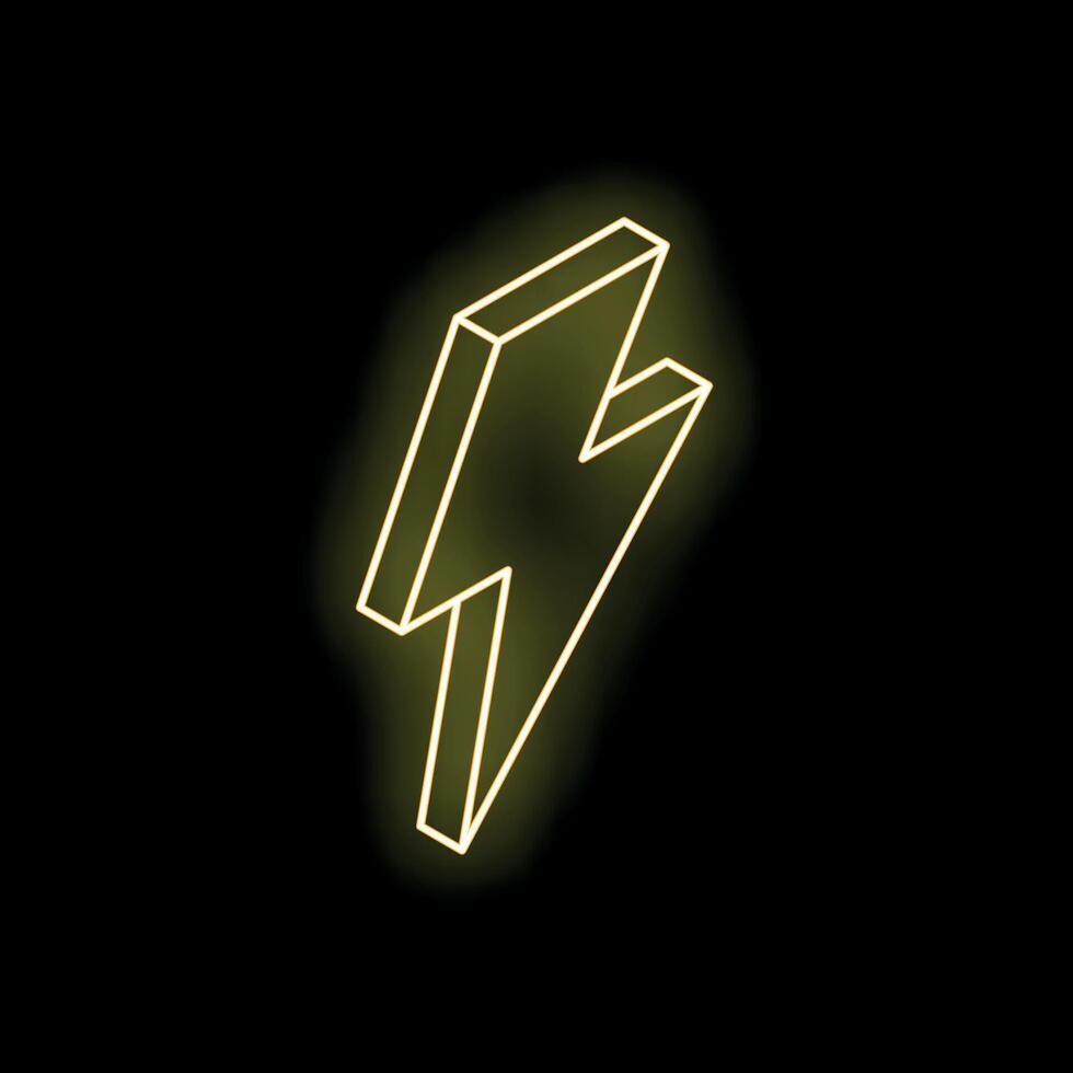 Yellow neon light flashing in the dark vector