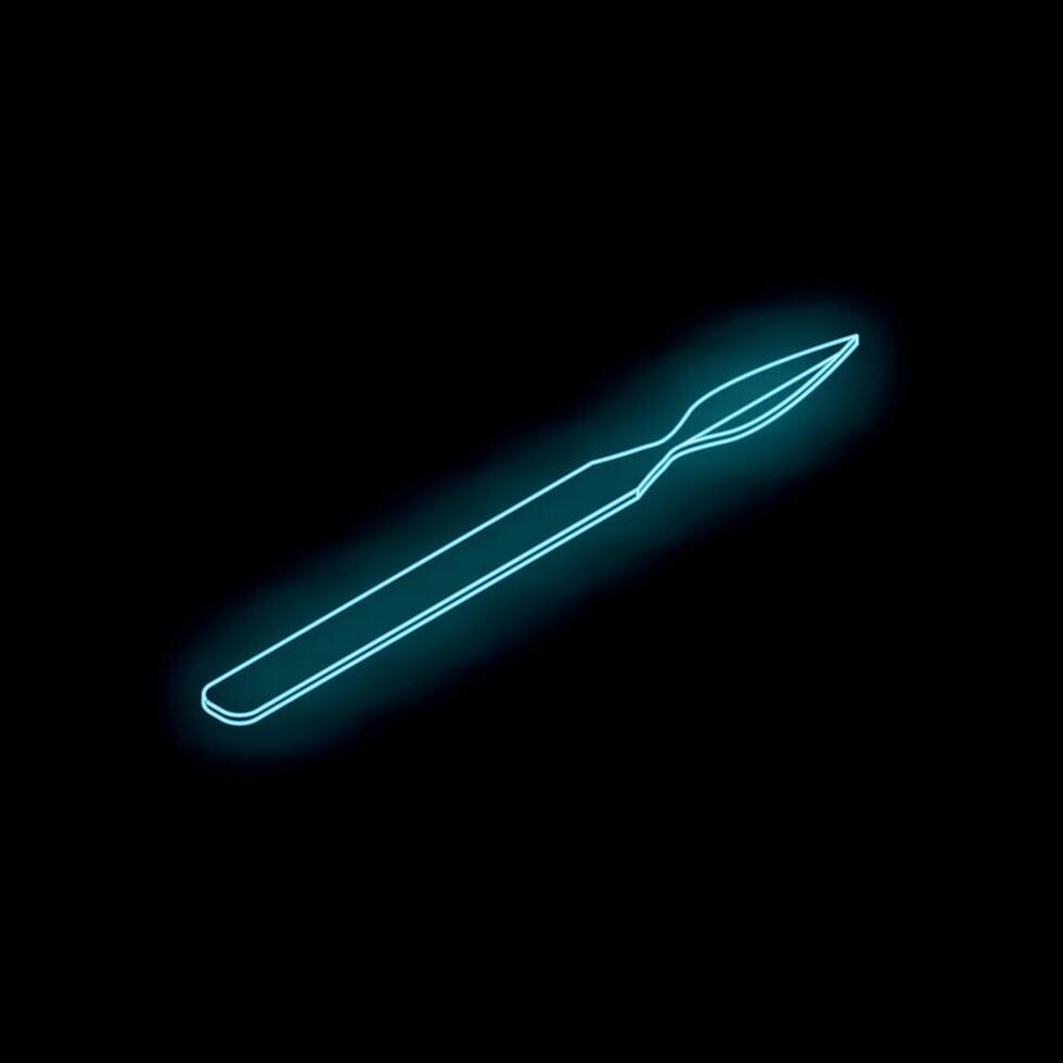 Neon style icon of surgical scalpel glowing vector