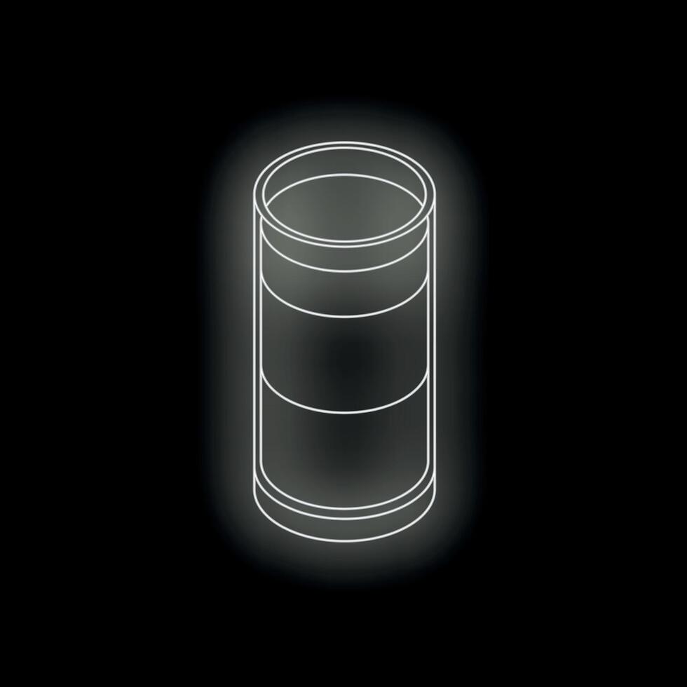White neon tube forming a soda can shape over black background vector