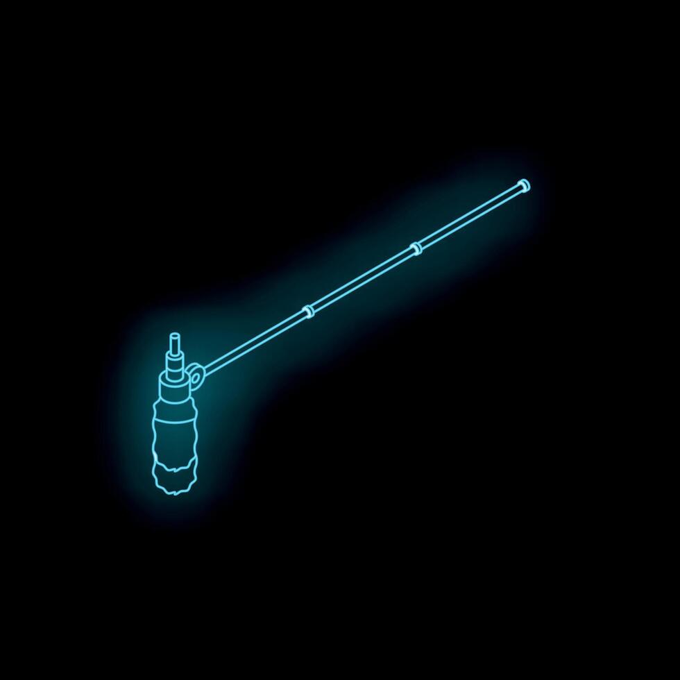 Neon boom microphone isometric style on black background vector