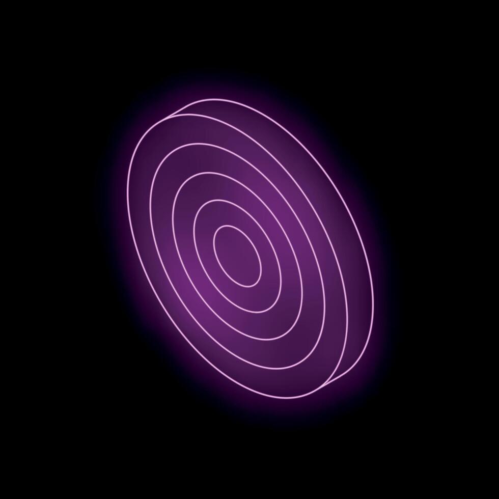 Neon purple circle showing futuristic concept on black background vector
