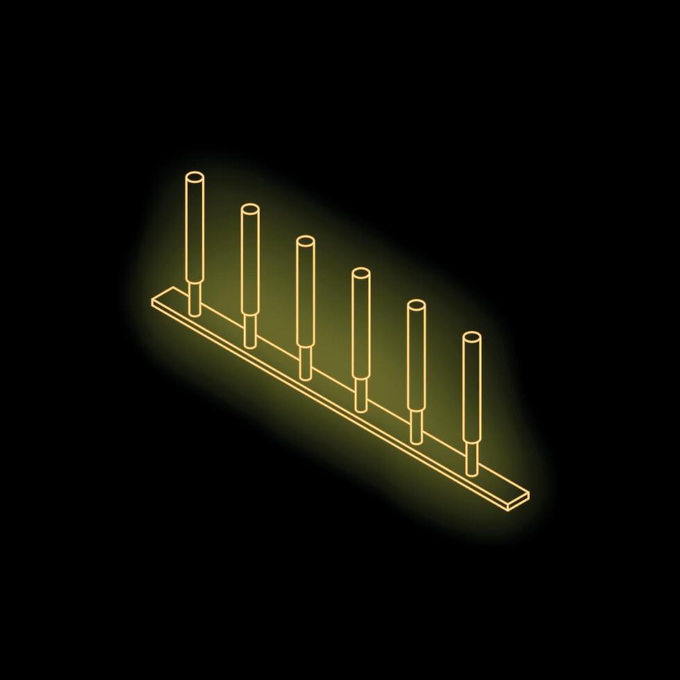 Glowing neon yellow resistor on black background vector