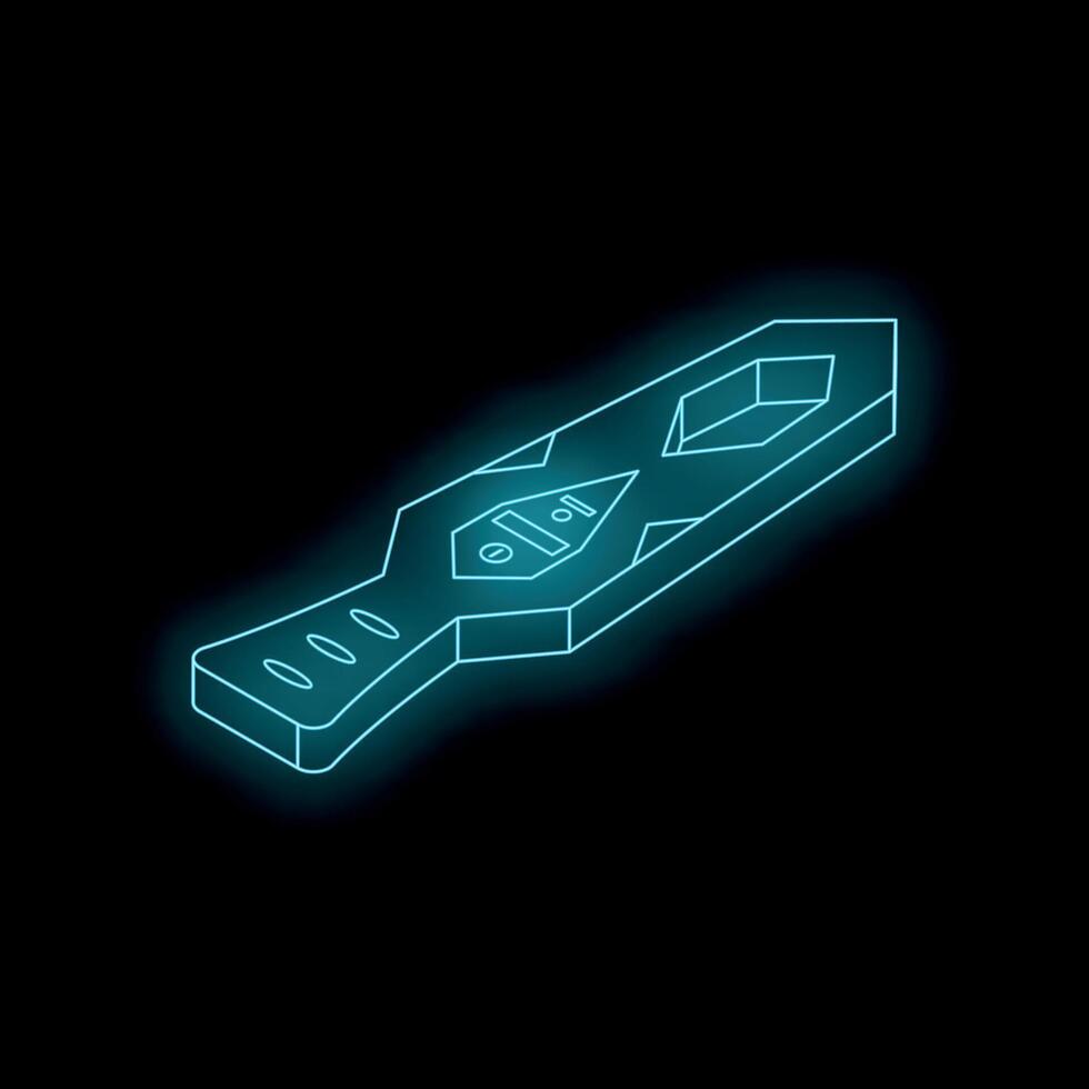 Futuristic neon sword glowing on dark background vector