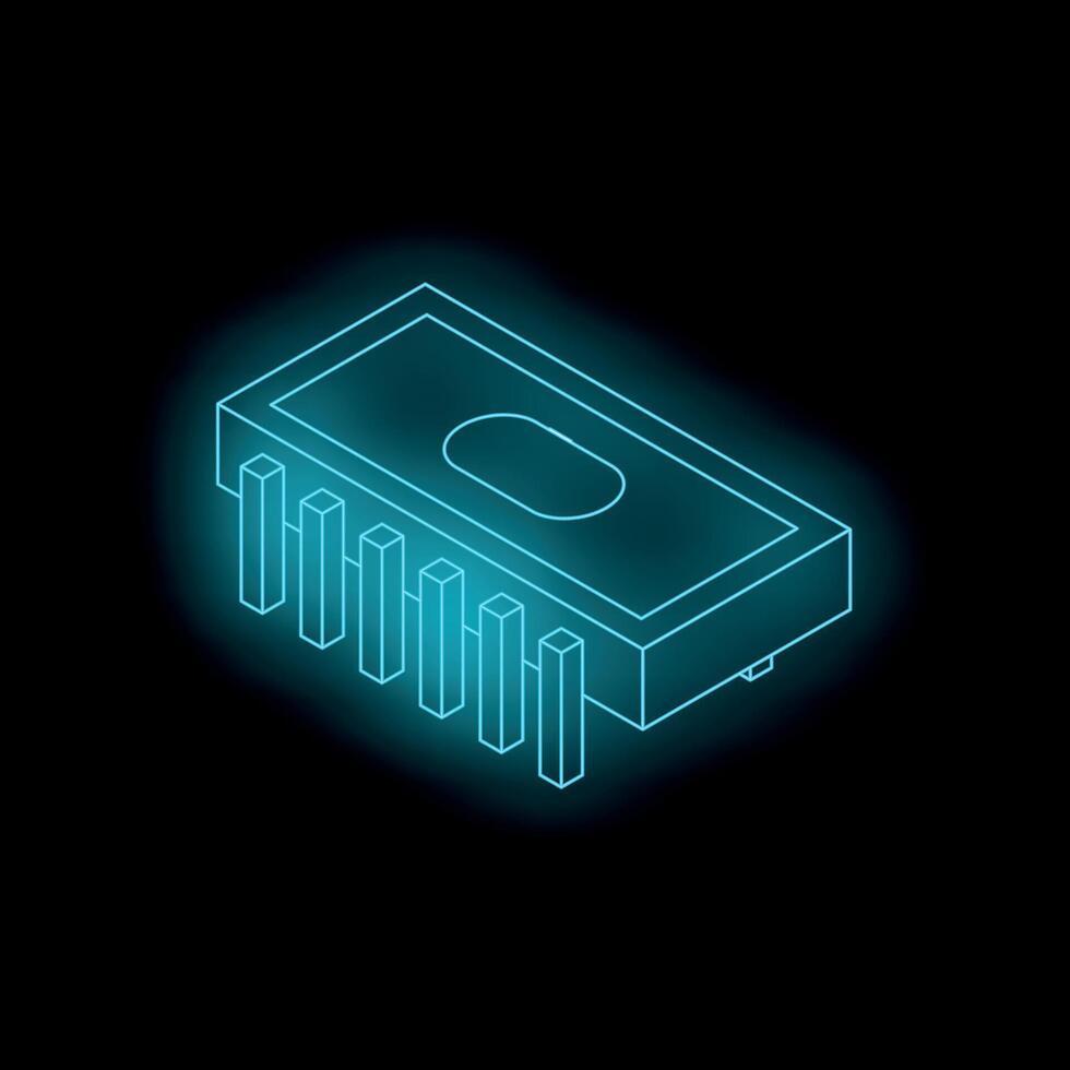 Glowing microchip symbolizing advanced technology and innovation vector