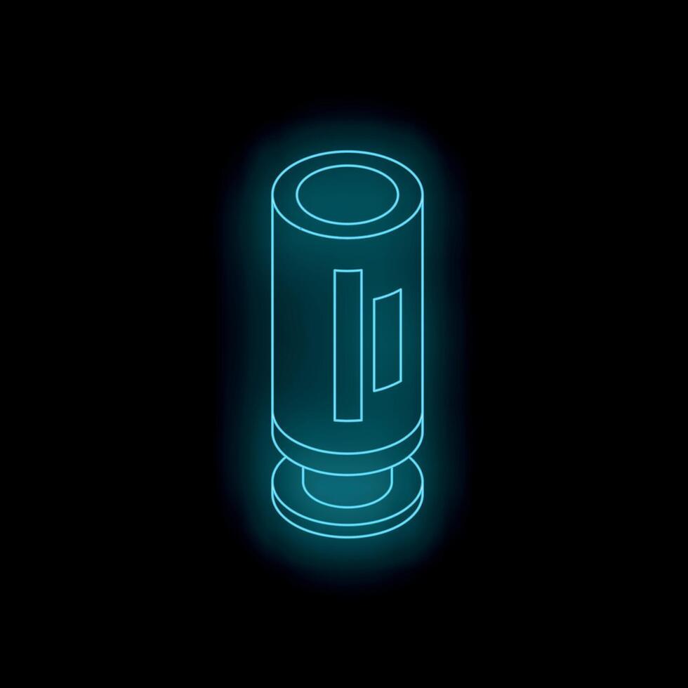 Neon billboard advertising sign glowing on black background vector