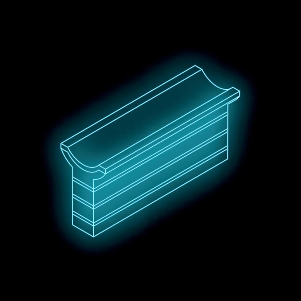 Glowing neon cornice molding creating dramatic light effect vector